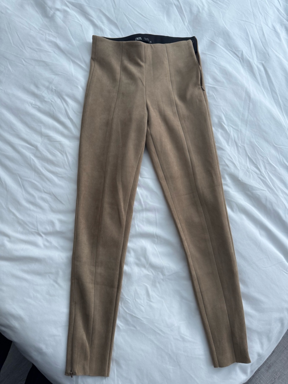 Zara Tan Skinny Tailored Ponte Pants